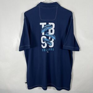 Tommy Bahama Island Zone Polo Shirt Mens Large Blue TB93 Double Sided Pima Blend
